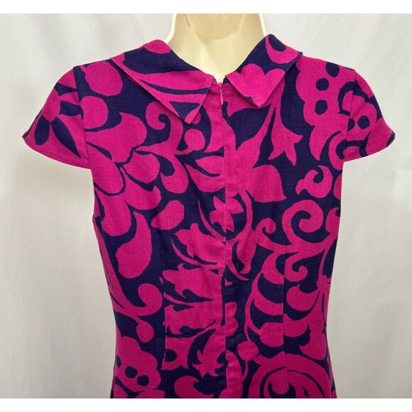 Talbots Women’s Pink & Navy Floral Sheath Dress - Size 4 - Picture 8 of 13